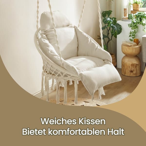 Hængestol 133x60x80 cm Beige