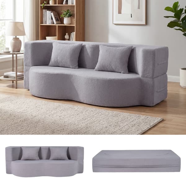Sammenklappelig sovesofa 192,5x108,5x32 cm grå