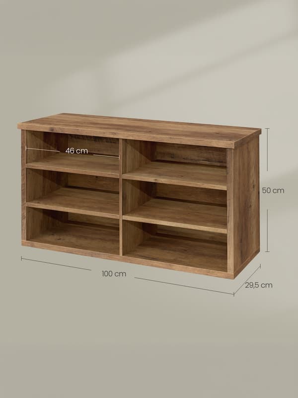 Skobænk 29,5x100x50 cm Brun MDF
