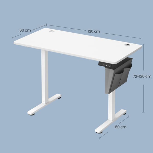 Ståbord Höj- och sänkbart 120x60x120 cm Vit