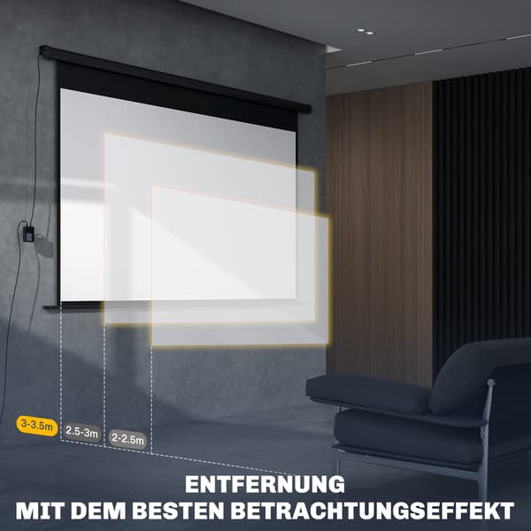 Projektorskærm 16:9 266x149 cm sort