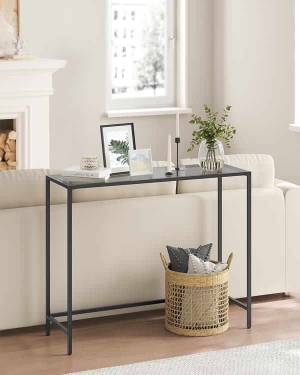 Konsolbord, 20x100x80 cm, Sort, Glas