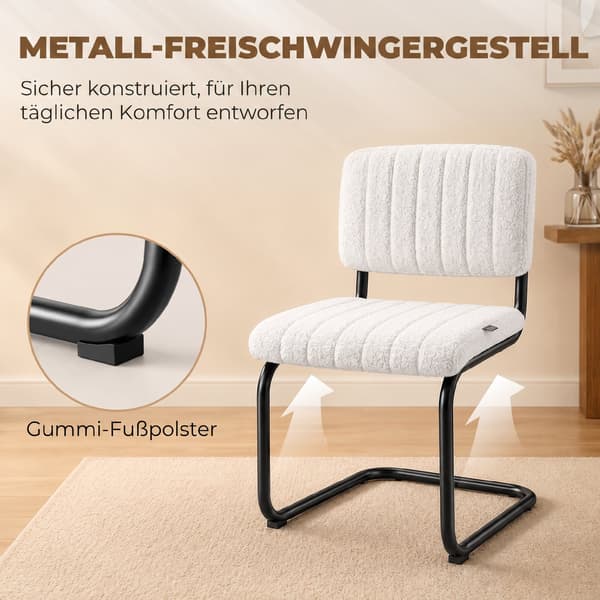 Spisestuestole Sæt med 2 48x55x76 cm creme