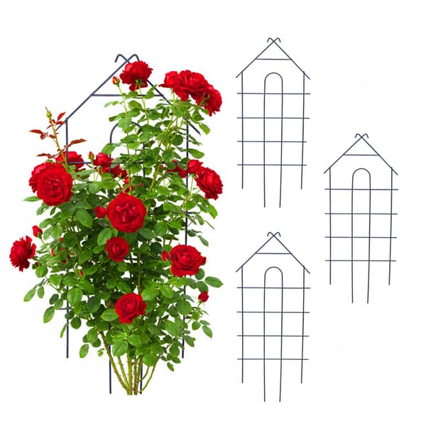 Trellis Set 81x34x1 cm Svart Stål, Kodustaar