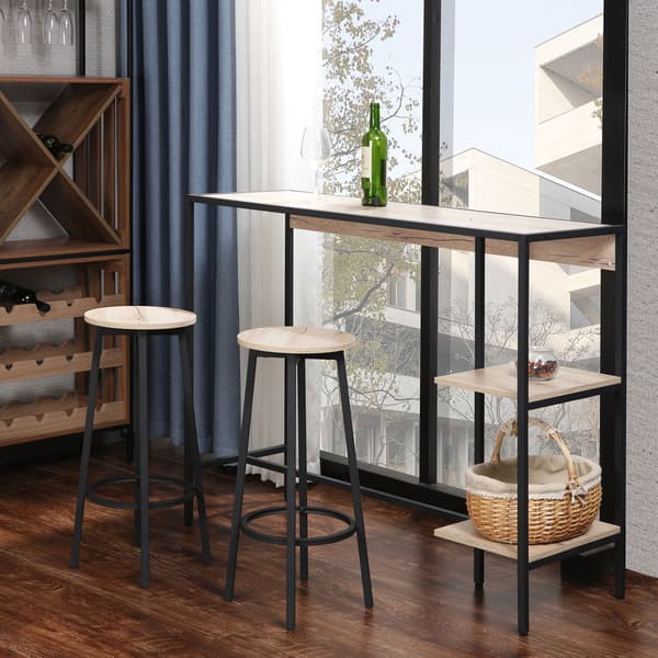 Bar sæt HEDVIG 124x44x100 cm Ask Sort metal
