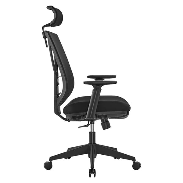 Kontorstol, 68.5x70x116-133 cm, Sort, Justerbar