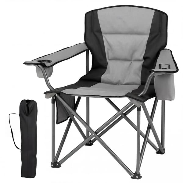 Campingstol Overdimensioneret Foldbar 63,5x50 cm Sort