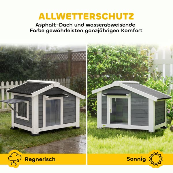 Hundehus 98x76x69,5 cm Grå Træ