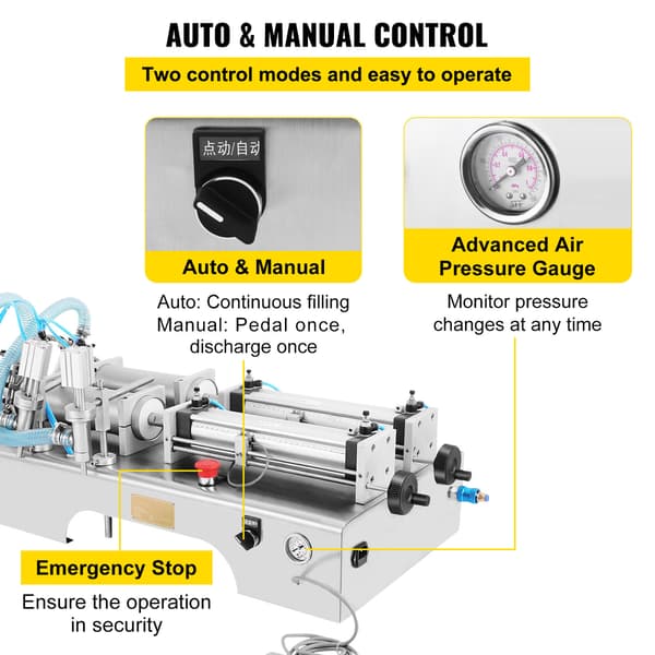 Væskepåfyldningsmaskine, 115x68x55 cm, rustfrit stål