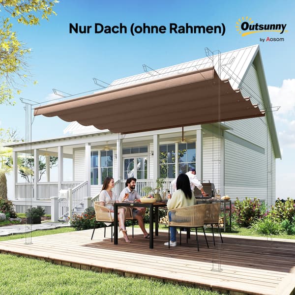 Ersättningstak för pergola, 250x255 cm, brun, polyester