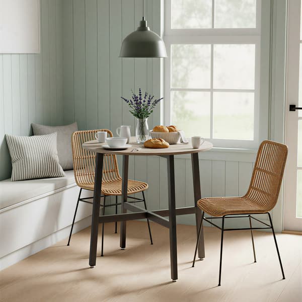 Matbord, 80x75 cm, Brun-Svart
