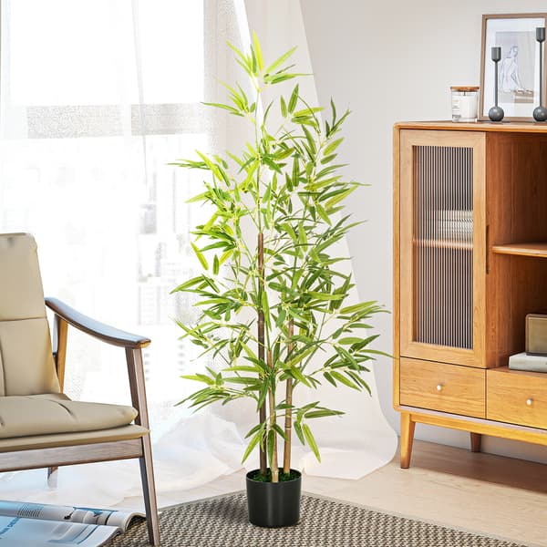 Tekokuitubambukasvit 2 kpl 120 cm vihreä