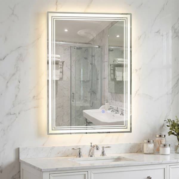 LED Badrumsspegel, 70x50x3 cm, Silver, Härdat Glas , Star