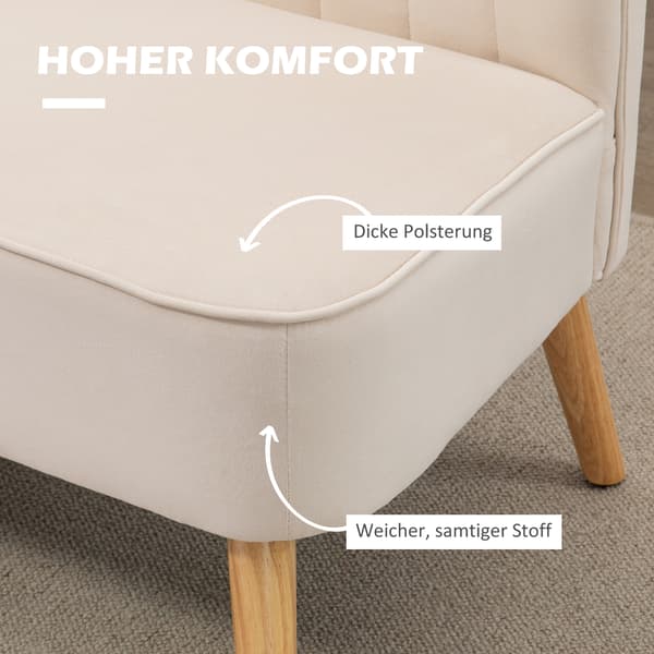 Soffa 2-sits 117x56,5x77 cm Vit Trä
