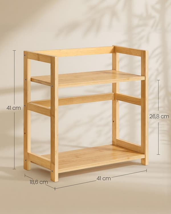 Kryddställ med 2 nivåer, bambu, naturlig beige