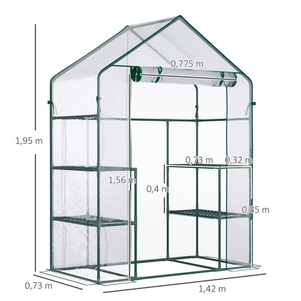 Drivhus, 142x73x195 cm, Transparent