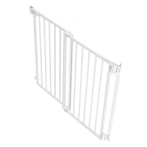 Barnsäkerhetsgrind för trappor 720-1085 mm justerbar bredd 760 mm hög vit