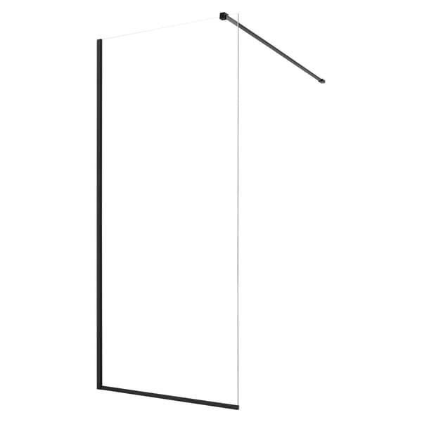 Duschvägg, 86,4x187 cm, Svart, Härdat glas