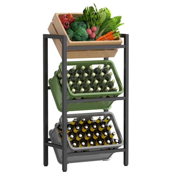 Crate Rack 36x55x116,1 cm Sort Stål