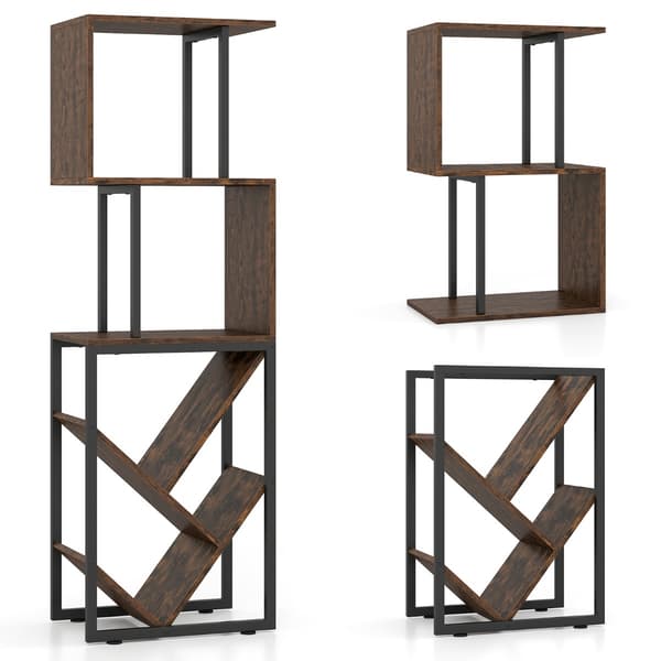 Bogreol 39,5x25x122 cm rustik brun