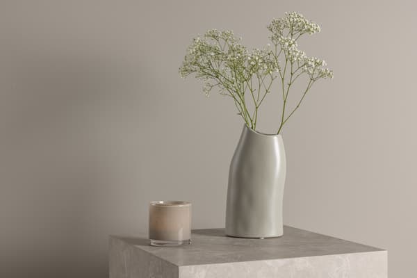 Vase, Ernst, 23x12x9 cm, Lysegrå