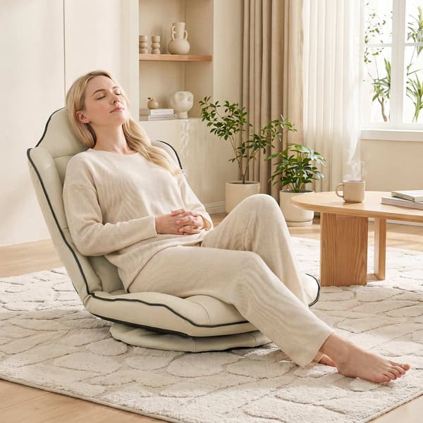 Drejelig gulvspilestol 60x56x77,5 cm beige