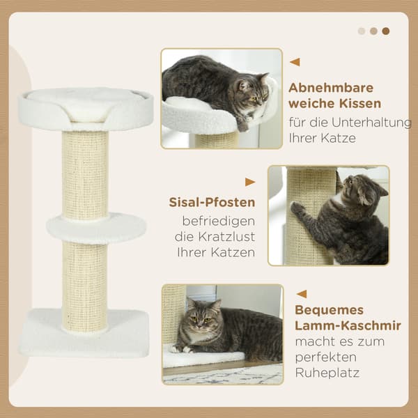Kattträd, 45x45x91 cm, Creme
