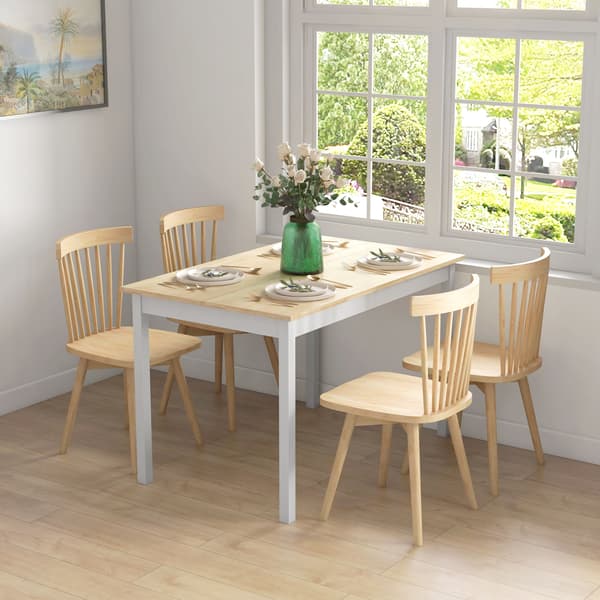 Matbord 120x75x75 cm naturvit/vit
