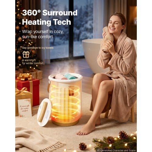 Håndklædevarmer 20 l, med LED-display, hurtig opvarmning, 4 timerindstillinger, med lås