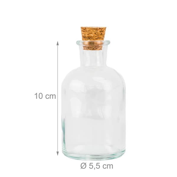 Glasflaskesæt 10x5,5 cm Transparent Glas, Kodustaar