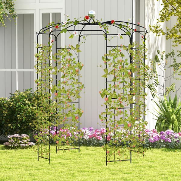 Pergola kiipeilykasveille 206x206x287 cm musta