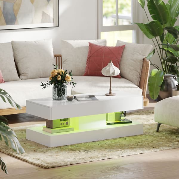 Soffbord, 120x50x42 cm, Vit