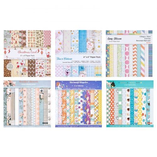 Scrapbookpapper 72 ark 152 mm livfullt mönstrad design
