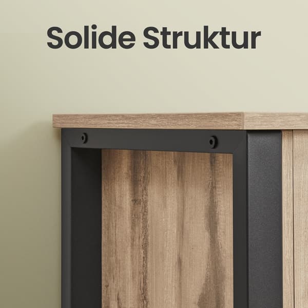 Skænk 110x33x75 cm Brun Sort træ stål