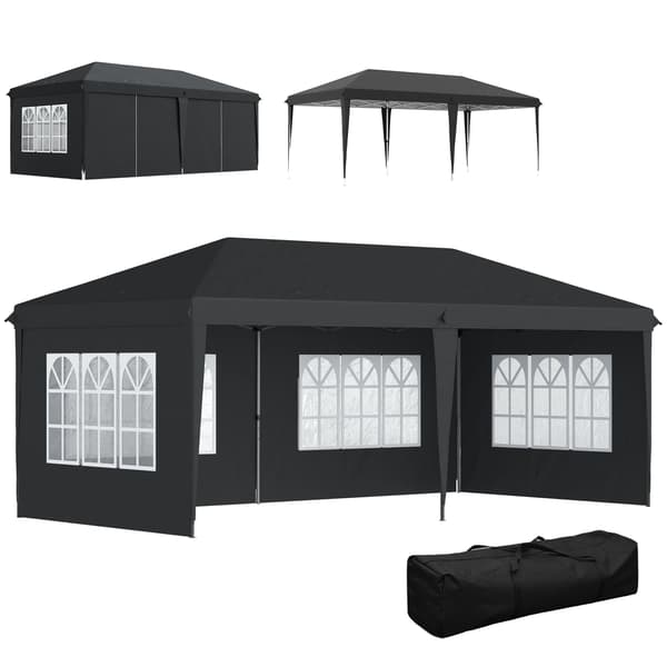 Pavillon, 295x585 cm, Sort, Vandtæt Polyester