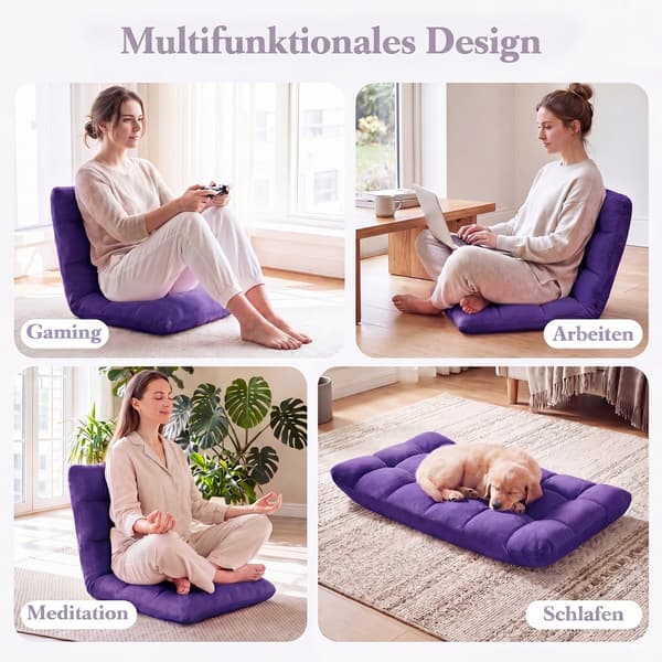 Foldbar gulvstol 49,5x60x51 cm lilla