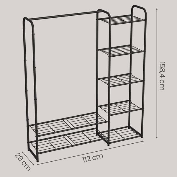 Tøjstativ 29x112x158,4 cm Sort metal
