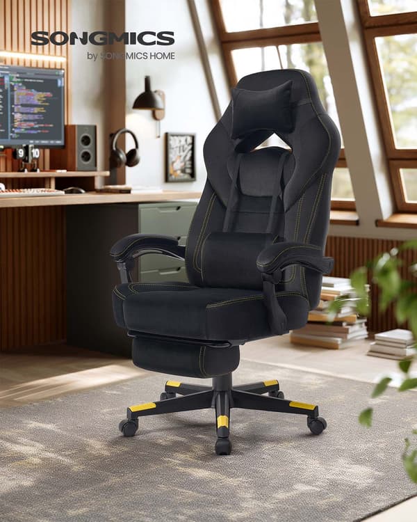 Gamingstol, 72,4x69,7x118-128 cm, Sort, ergonomisk design