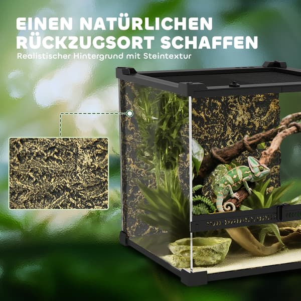 Glas Terrarium 30x30x30 cm Sort, vandtæt