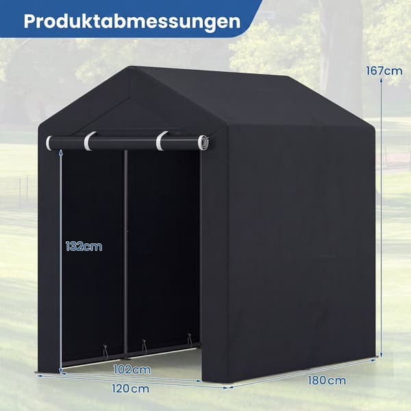 Opbevaringsskur M 183x122x168 cm mørkegrå