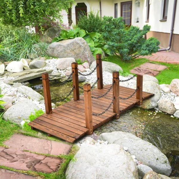 Garden Bridge 150x67x55 cm brun