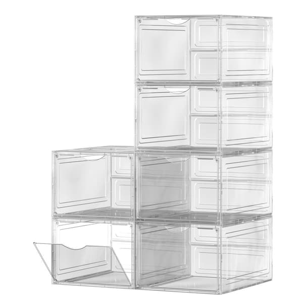 Skoförvaring 34x25x18,4 cm Vit Plast Set om 6