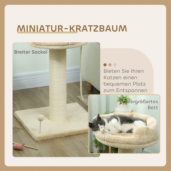 Kattetræ med kattekurv 55x55x83 cm creme
