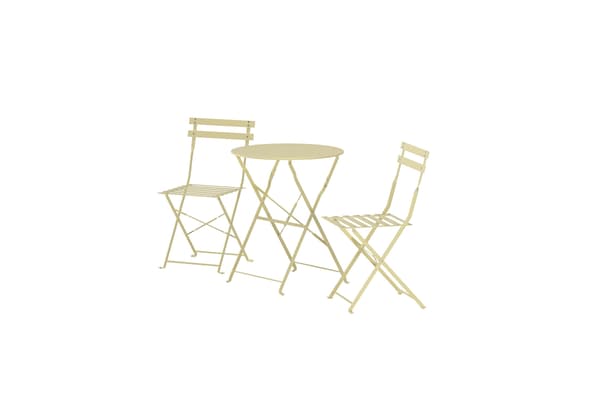 Cafésæt, lysegul, sammenklappelig