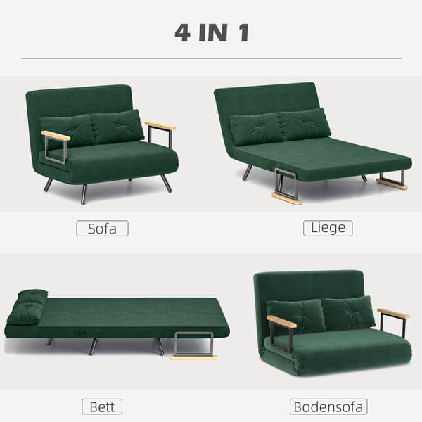 Sofa Seng 102x73x81 cm Grøn Fløjl Polstring