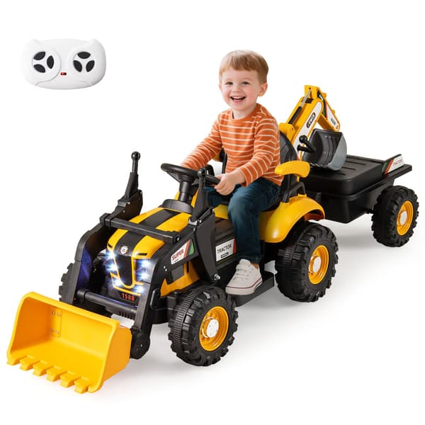 Elektrisk Traktor til Børn, 12V, Gul , Star