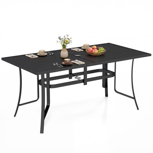 Havebord til udendørs spisning 160x84x74 cm sort