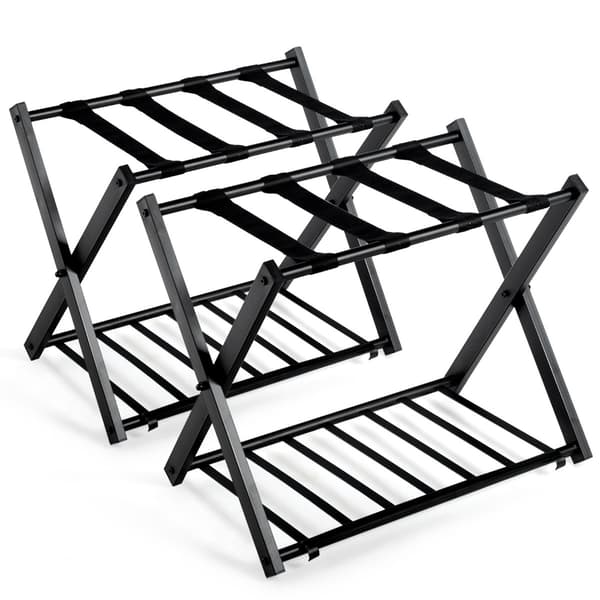 Bagagestativer 2 stk 68x43x58 cm sort