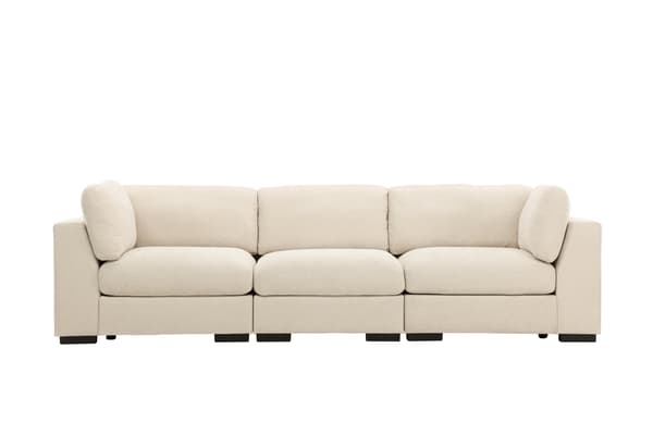 Sofa Salerno 227x67 cm Beige polyesterstof