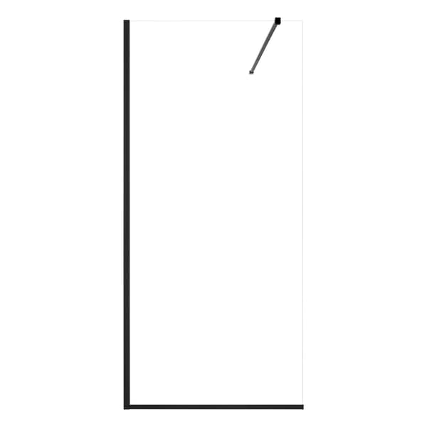 Duschvägg, 86,4x187 cm, Svart, Härdat glas